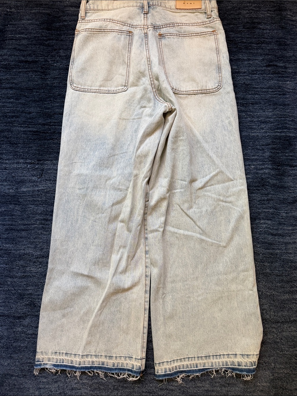 MNML Light Blue Relaxed Ripped Jeans - Picture 4 of 5